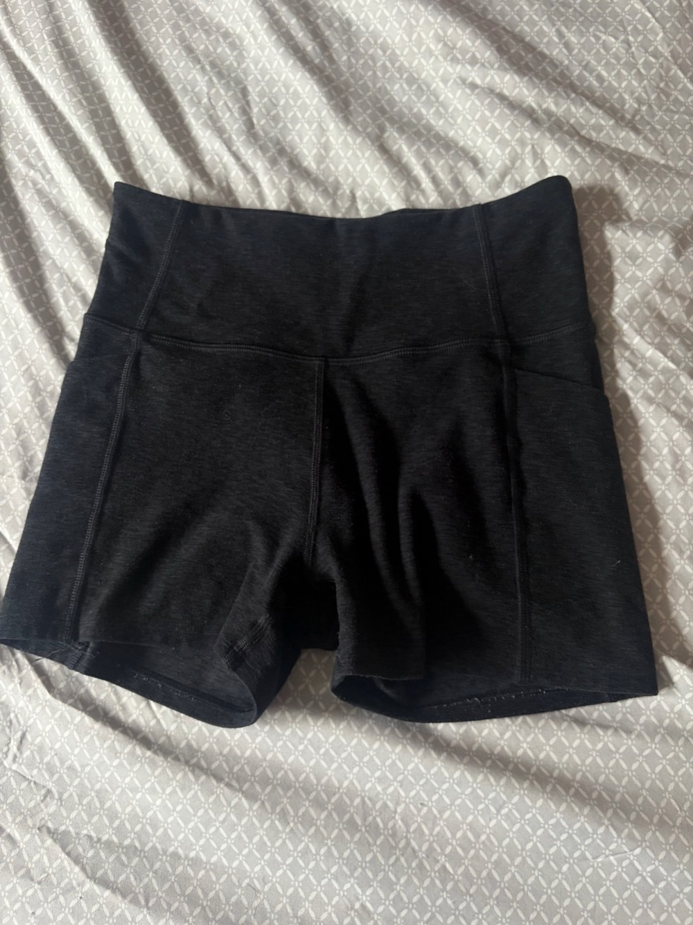 High-Waist Gray Women’s Active Shorts
